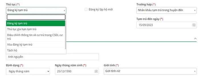 Khai báo thông tin tạm trú