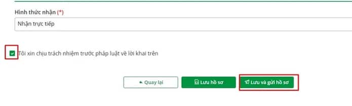 Lưu và gửi hồ sơ đăng ký tạm trú