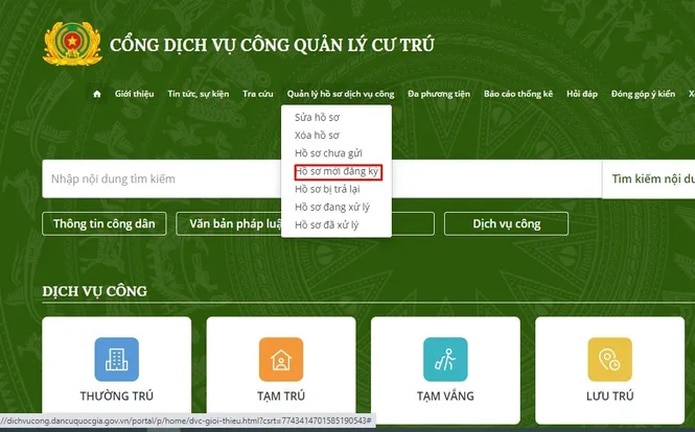 tra cứu hồ sơ tạm trú