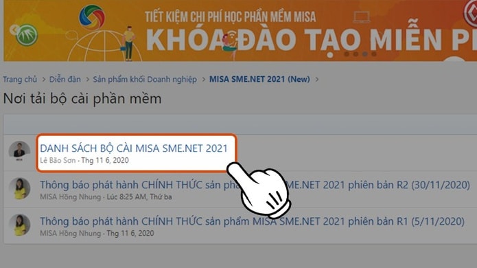 chọn bộ cài phần mềm kế toán misa