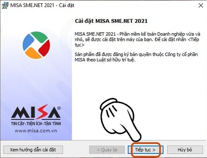 tiến hành cài đặt phần mềm kế toán misa