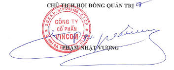 chữ ký Phạm Nhật Vượng