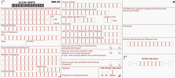 Điền đúng các thông tin biểu mẫu nhập cảnh