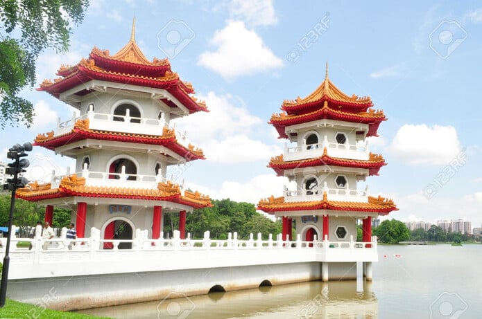 Địa điểm sống ảo ở Singapore - Twin Pagoda