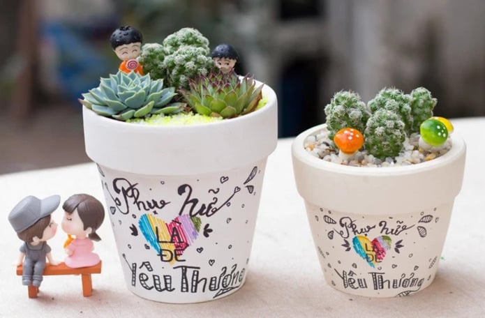 Kinh doanh chậu cây cảnh mini vào Ngày Quốc tế Phụ nữ