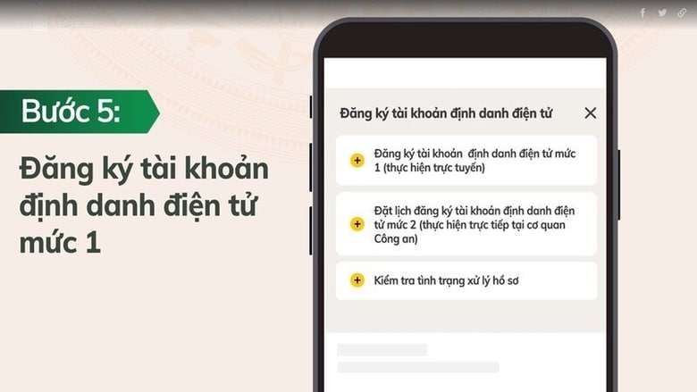 Đăng ký tài khoản định danh mức 1