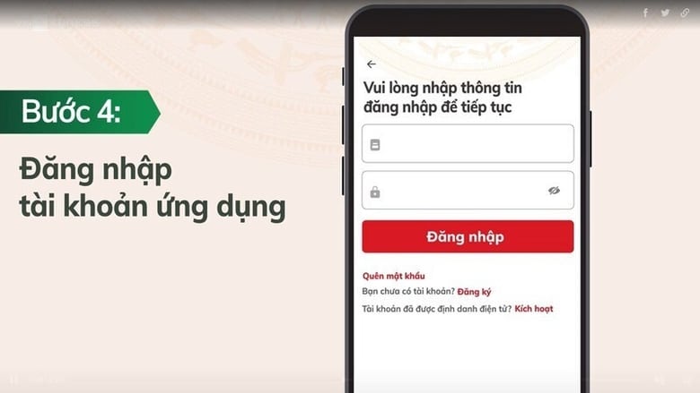 Đăng nhập ứng dụng VNeID