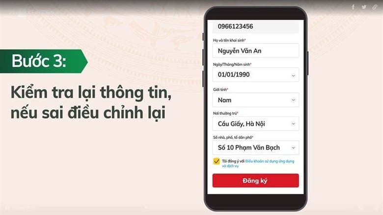 Kiểm tra lại thông tin