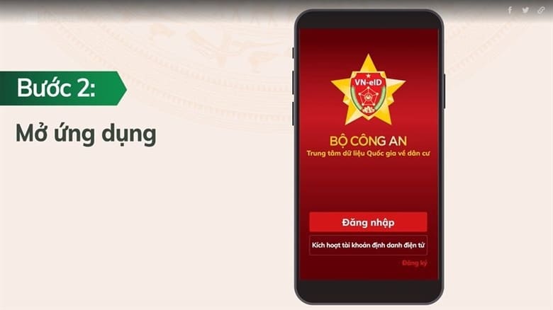 Mở ứng dụng VNeID