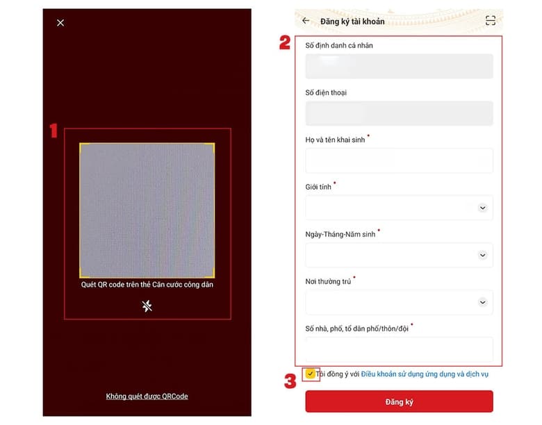 Quét mã QR và kiểm tra lại thông tin
