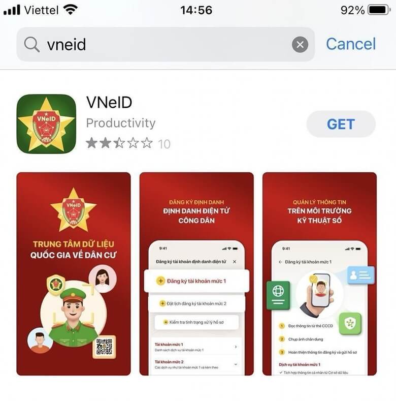 Truy cập AppStore tải VNeID