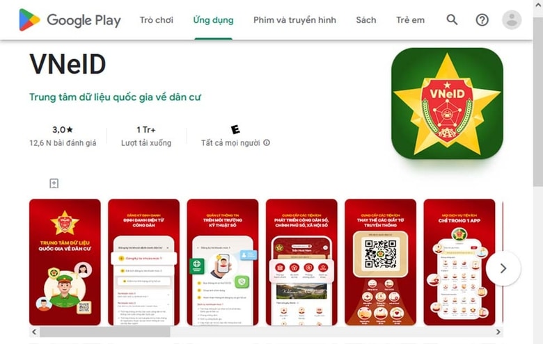 Truy cập Google Play tải VNeID