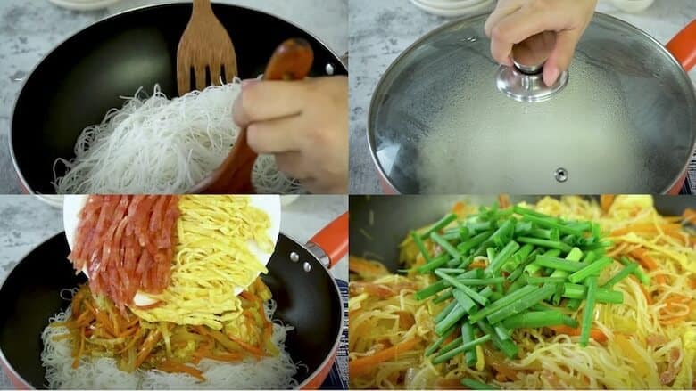 Xào bún và nhân