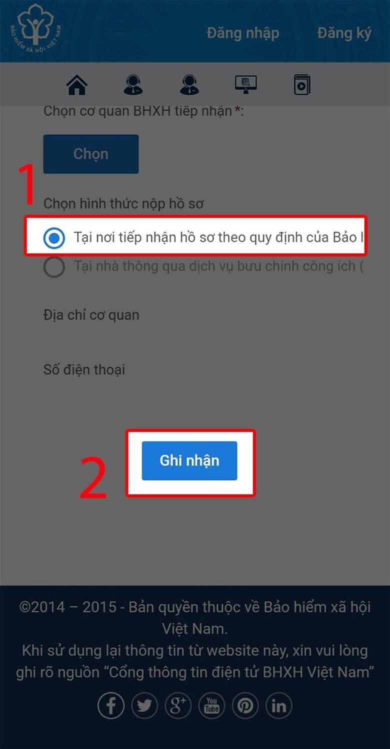 Chọn hình thức nộp hồ sơ