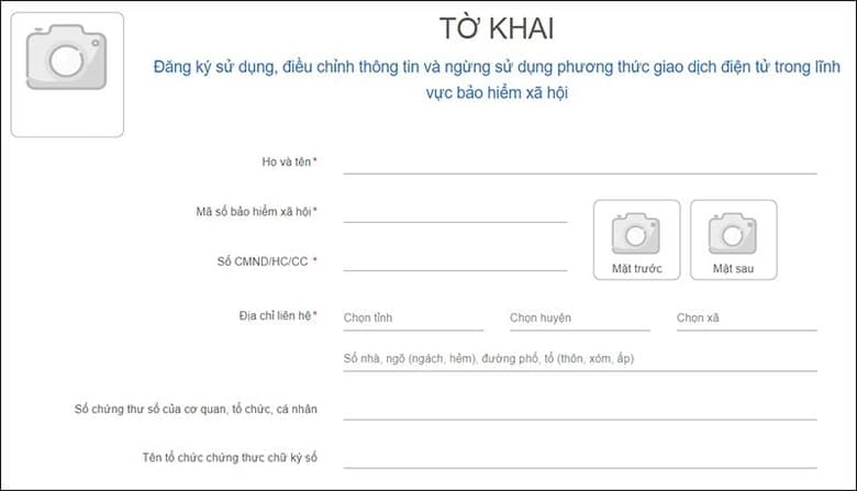 Điền thông tin theo mẫu