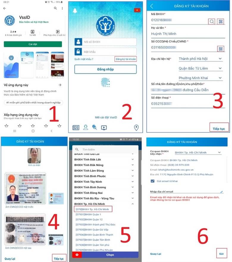 Hướng dẫn đăng ký VssID trên ứng dụng điện thoại