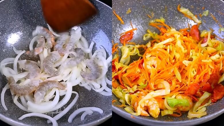 Xào chín các nguyên liệu