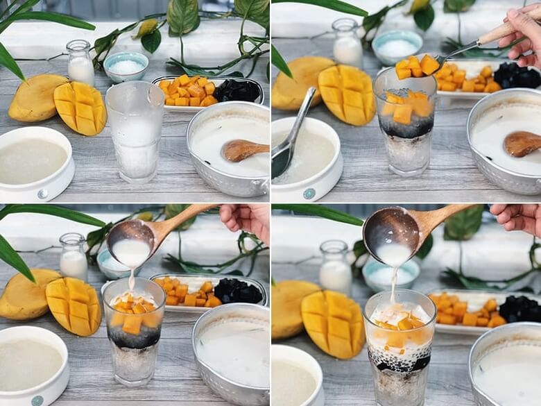 Nấu chè xoài Singapore bước 3