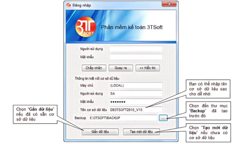 Chọn vào "Hiển thị" và điền đầy đủ thông tin