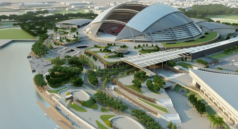 Toàn cảnh sân vận động trong nhà Singapore
